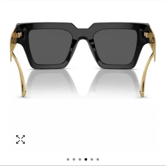 Versace Black and Gold Women's Low Bridge Fit Sunglasses, VE4431F50-X - Picture 6 of 10